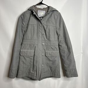 Tildon Jacket Womens Small Gray Utility Jacket Quilted Hood Parka